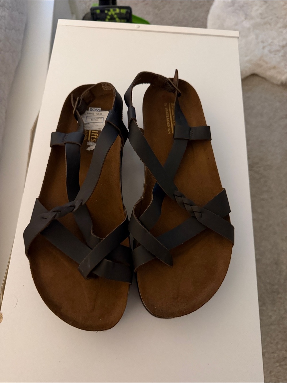 Cliffs by WHITE MOUNTAIN Brown Leather Strappy Sandals